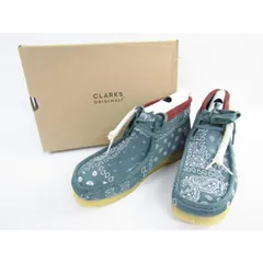 クラークス Clarks WALLABEE BOOT GREEN PAISLEY 　ワラビーブーツ　ペイズリー サイズ：26.5cm ▼SH8386