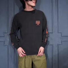 00’s USA VINTAGE HARLEY DAVIDSON POCKET DESIGN DOUBLE SIDED PRINT LONG SLEEVE T SHIRT/00年代アメリカ古着ハーレーダヴィッドソンポケットデザイン両面プリント長袖TシャツロンT