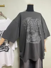 バイク オーバーサイズ Tシャツ (ユニセックス チャコール)