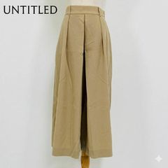 アンタイトル ワイドパンツ 飾りボタン キャメル ガウチョ 日本製