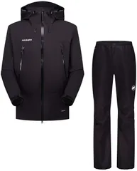 マムート MAMMUT アウトドア マサオ ライトレインスーツ アジアンフィット メンズ レインウエア コート アウター ハイキング トレッキング 登山 ジャケット パンツ 1010-31350  101031350 0052 BLACK-BLACK