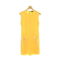 フォクシー FOXEY ニットワンピース ノースリーブ ミニ 38 イエロー 黄色 25411 /CX ■OS