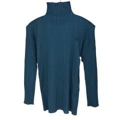 プリーツプリーズ イッセイミヤケ ギンガムチェック カットソー ブルー 3 L プリーツプリーズイッセイミヤケ PLEATS PLEASE ISSEY MIYAKE 95AW OLD