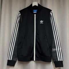 adidas 水色 ポルカドット トラックジャケット ジャージ CLEARSKY