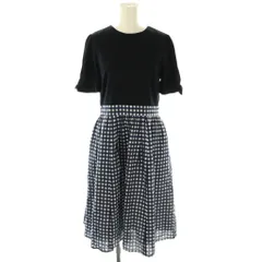 トッカ TOCCA PARLOUR ドッキングドレス ワンピース ミモレ ロング 0 黒 ブラック 紺 ネイビー /AT ■OSのサムネイル