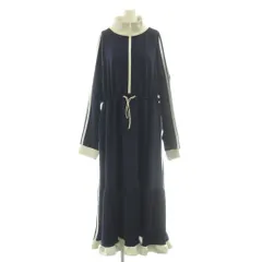 プニュズ PUNYUS 25AW フリルジャージワンピース 長袖 ロング 3 紺 /SY ■OSのサムネイル
