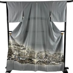 No.3229 未使用シリーズ正絹本場大島紬訪問着 証紙 美品 - メルカリ