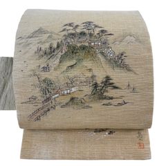 L*y様 開き名古屋帯 名品 龍村美術織物 葡萄唐草文錦 深い赤茶 正絹