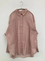 LOWRYS FARM ローリーズファーム シャツ/ブラウス F ピンク コットン 無地 ミドル丈 長袖 レギュラーカラー レディース