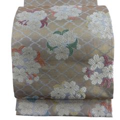 山口弘躬謹識 桜花文 袋帯 正絹 六通 Q1194 - メルカリ