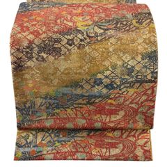 美品 付下げ 身丈164.5cm 裄丈66cm M 袷 松皮菱 草花 刺繍