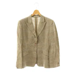 アクアスキュータム AQUASCUTUM チェック テーラードジャケット リネン 3S ベージュ マルチカラー /ES ■OSのサムネイル