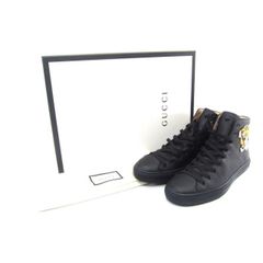 未使用級】 GUCCI グッチ スニーカーオールレザー 449992 黒 - メルカリ
