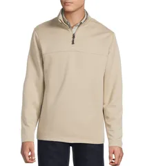 ダニエル クレミュ メンズ アウター ニット・セーター トール Cremieux Blue Label Big Tall Diamond Textured QuarterZip Pullover Khのサムネイル