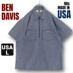 USA製 美品 90s BENDAVIS ツートンカラーハーフジップワークシャツ 