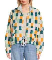 ロキシー レディース アウター ジャケット・ブルゾン Roxy Cold Surf Bold Checkered Pattern Long Sleeve Sherpa Jacket Multi マルチのサムネイル