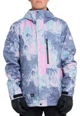 クイックシルバー メンズ アウター ジャケット・ブルゾン プリント Quiksilver Mens Mission Print Snowboard Jacket Graystoneのサムネイル
