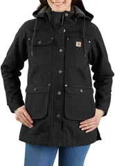 カーハート レディース アウター ジャケット・ブルゾン コート Carhartt Womens Loose Fit Weathereduck Coat Black ブラックのサムネイル