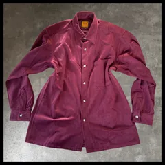 シャツ ワインレッド 光沢感 とろみ素材 長袖 レディース S 着回し 古着 vintage