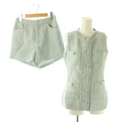 ダーリッチ Darich 24SS サマーツイード ノースリジャケット コンパクトショートパンツ セット M F 水色 112423002 112422015 /CX ■OSのサムネイル