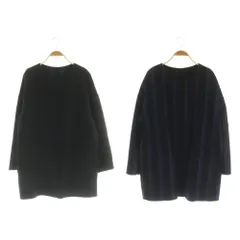 ヴィヴィアンタム VIVIENNE TAM リバーシブル ウール混 ノーカラーコート ストライプ 1 ブラック ネイビー /MY ■OSのサムネイル