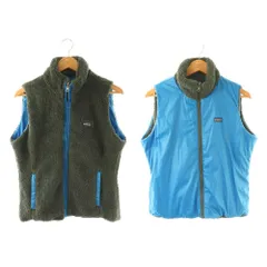 パタゴニア Patagonia リバーシブル ボアベスト ジップアップ ブルー チャコール /DF ■OSのサムネイル