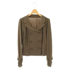 フォクシーニューヨーク FOXEY NEW YORK マットストレッチジャージー ダブルジャケット 40 ブラウン 25549 /DF ■OSのサムネイル