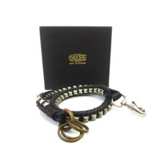 CALEE スタッズ レザー ウォレットチェーン ブラック 古い匂いあり