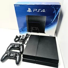 【動作品】(傷汚れ)SONY PS4 CUH-1200A 500GB Jet Black 初期化済 箱付・純正コン2個