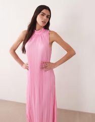 BCBGMAXAZRIA プリーツ ミディ丈ドレス ピンク - メルカリ