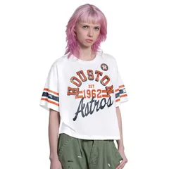 スターター レディース トップス Tシャツ クロップド Womenstarter White Houston Astros Cropped Hurry Up Offense TShirt Ast Whのサムネイル