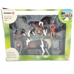 슈라Ichi Schleich 21049 초점 말 먹이 세트 팜 라이프 말 피규어 미니어처 인형 동물 폐반 희귀 목장 가로장 소녀 소년 장난감 장난감 교육 장난감 인테리어 입상 디오라마 컬렉션 상자와 독일