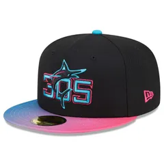 ニューエラ レディース アクセサリー 帽子 Mens New Era BlackPink Miami Marlins 2025 City Connect 59FIFTY Fitted Hat Mrl Black ブラック