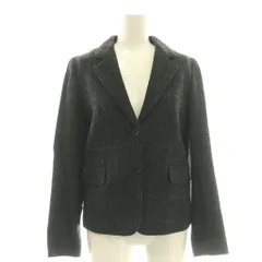 マーガレットハウエル MARGARET HOWELL ウール ヘリンボーン ツイード チェック ジャケット テーラード 1 チャコール /CX ■OSのサムネイル