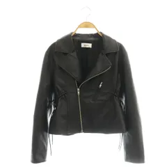 スナイデル SNIDEL 25SS ドロストライダースジャケット フェイクレザー F ブラック /DF ■OSのサムネイル