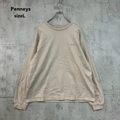 Penneys ペニーズ L 別注 THE FOX ロゴ ワンポイントワッペン刺繍オーバーサイズTシャツ ロングスリーブ 長袖 カットソー ロンT クルーネック ls576 モノマート MONOMART ベージュ 肌色 コット ★ ■◇のサムネイル