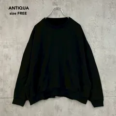 ANTIQUA アンティカ F ブラック ドルマン トレーナー スウェット プルオーバー トップス 長袖 カットソー ワイドシルエット ドルマンスリーブ クルーネック 丸首 オーバーサイズ ビッグシルエット 綿100 無地 ★ ■◇ ★ ◇■のサムネイル