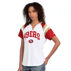 スターター レディース トップス Tシャツ Womenstarter White San Francisco 49ers Game Onotch Neck TShirt 49r White ホワイトのサムネイル
