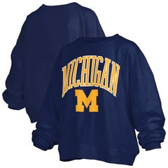 프레스 박스 레이디스 탑스 티셔츠 플러스 사이즈 스웨트 Womens Pressbox Navy Michigan Wolverines Plusize Nelson Janise