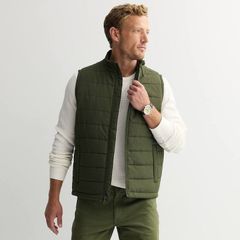 美品】DENHAM ナカメマン 黒 ダウンベスト 裏地レオパード柄 Lサイズ