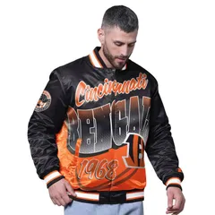 スターター レディース アウター ジャケット・ブルゾン Menstarter Black Cincinnati Bengals Pass Rush Varsity FullSnap Jacket Bnのサムネイル
