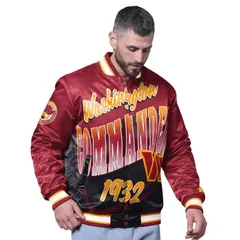 スターター レディース アウター ジャケット・ブルゾン Menstarter Burgundy Washington Commanders Pass Rush Varsity FullSnap Jacのサムネイル