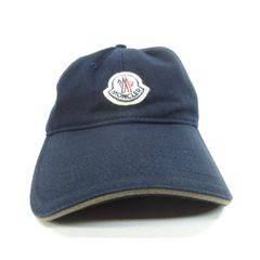 ✨美品✨MONCLER キャップ ロゴワッペン トリコロール 浅め ネイビー
