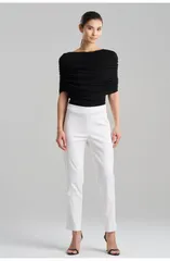 ナトリ レディース ボトムス レギンス コットン Natori COTTON CHINO Side Zip Tapered Pant White ホワイト