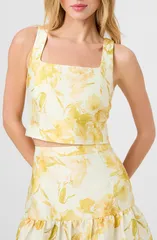 フレンチコネクション レディース トップス シャツ フラワー柄 ノースリーブ フラワー French Connection Sophie Floral Sleeveless Taffeta Cropのサムネイル