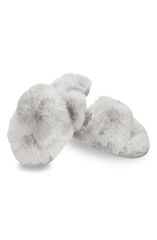メモイ レディース アンダーウェア 靴下 MeMoi The Josephine Faux Fur Scuff Slipper Gray グレー
