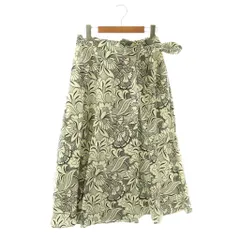 マックスマーラ ウィークエンドライン MAX MARA WEEKEND LINE 花柄 スカート ロング フレア 32 アイボリー 濃紺 /NR ■OSのサムネイル