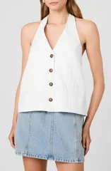 フレンチコネクション レディース トップス シャツ ホルター French Connection Keller Halter Top Summer White ホワイトのサムネイル