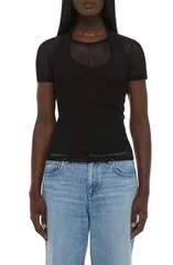 ヘルムート ラング レディース トップス シャツ メッシュ Helmut Lang Layered Mesh Top Black ブラックのサムネイル