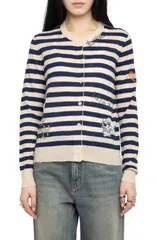 ザディグ エ ヴォルテール レディース アウター パーカー・スウェット カーディガン Zadig Voltaire Missya Embellished Stripe Cashmere Cardigaのサムネイル